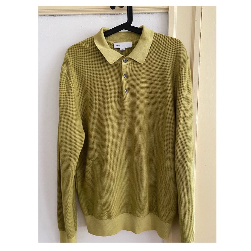 Men’s Adsum Pique Knit Cotton LS Polo - size Large